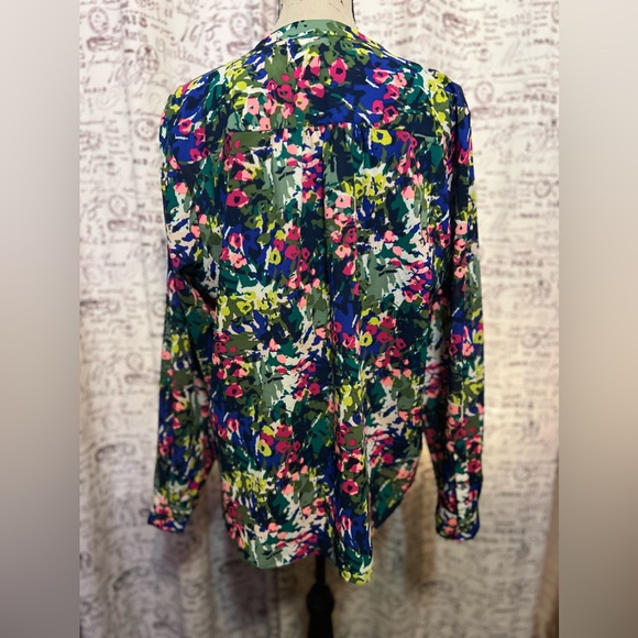 SOLD…58- J CREW Floral blouse Large - Picture 3 of 5